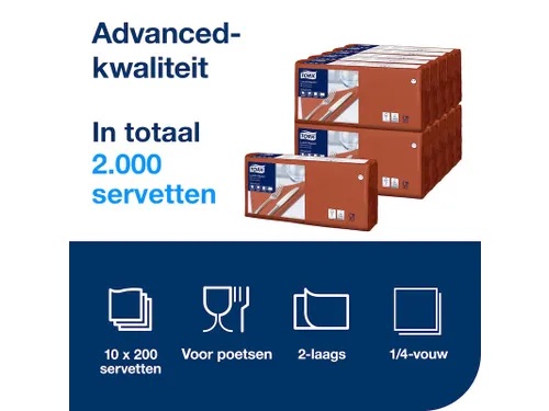 Tork 477216 Lunch Servet 2-laags 1/4 Vouw Terracotta 33x33cm