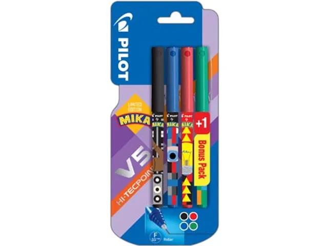 Roller encre liquide Pilot Hi-Tecpoint V5 by Mika pointe fine 3+1 grat