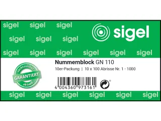 Nummerblok Sigel 10 blok a 100 vel 1 t/m 1000 Assorti - 2
