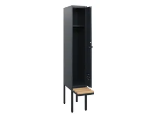 locker met bank,HxBxD 1950x300x815mm,1vak,vak B 300mm,draaigrendel - 2
