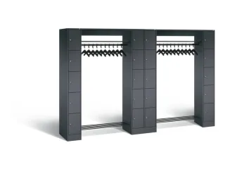 locker met kapstok,HxBxD 1950x2840x480mm,romp RAL7021,front RAL7021 - 1