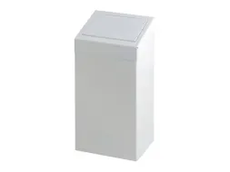 Metalen Afvalbak met pushklep 50 Liter Wit
