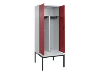 PBM-locker met bank,HxBxD 2120x800x815mm,2vak,vak B 400mm,cil.-slot - 2