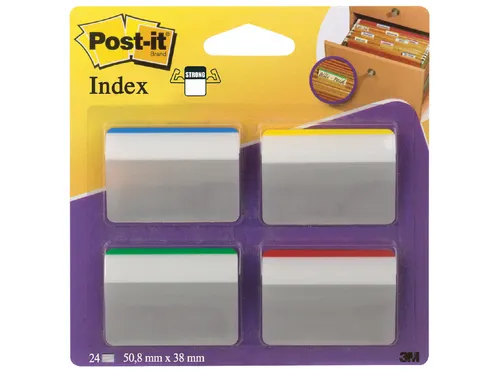 Indextabs Post-it 686A1 38x50.8mm strong gebogen assorti 24 tabs