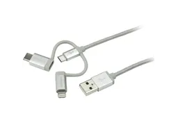 Usb Oplaadkabel Usb Naar Lightning / Usb-c / Micro-b 1 Meter