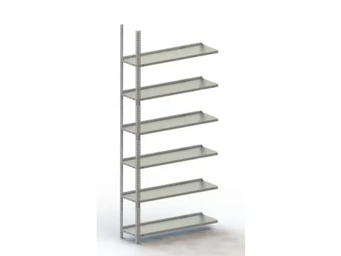 Schroefstelling Aanbouwveld Ral7035 1850x1002x304mm 6legborden 75kg