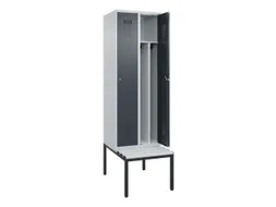 locker met bank,voor scheiding van kleding,HxBxD 2120x600x815mm,2vak