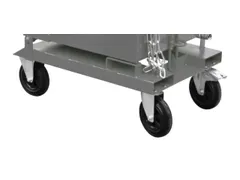 Wielstel V. Kiepbak 2Zwenk-/2Bokwielen Rubber Ø 200Mm 1Vastzetter