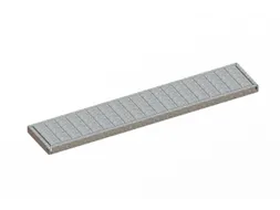 legbord van plaatstaal,v. breedvakstelling,BxD 2000x400mm,vakl. 500kg