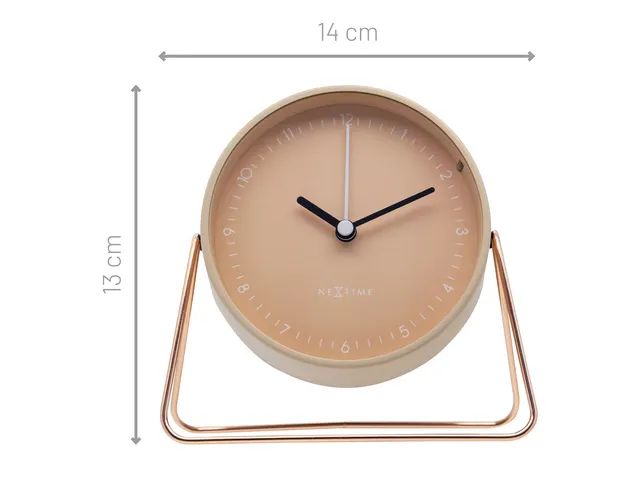 Wekker Nextime Berlin Table 14x13 cm roze metaal