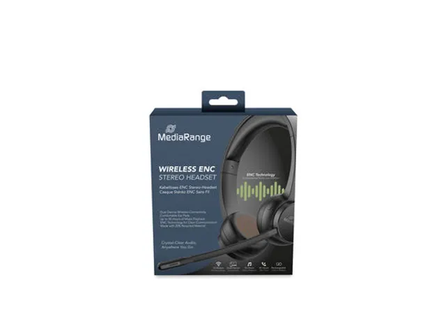 MROS307 MEDIARANGE Headset ENC on ear wireless Bluetooth zwart
