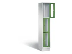 Lockerkast 1800x320x500mm 1x3 vakken Cilinderslot, Sokkel, RAL6011