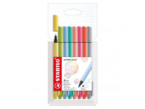 Viltstift STABILO pointMax 488/8 medium assorti pastel etui à 8 stuks