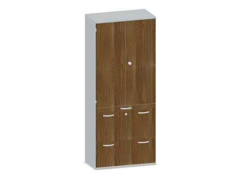 Kantoorkast 1920x800x430mm Decor Romp Lichtgrijs Decor Front Noten