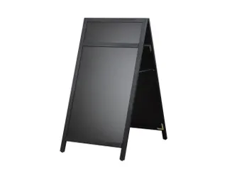 Europel Krijtstoepbord met Topbord 660 x 1280 mm DELUX Zwart - 2