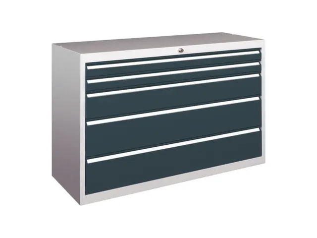 armoire à tiroirs HxlxP 800x1023x600mm RAL7035 face avant RAL7016