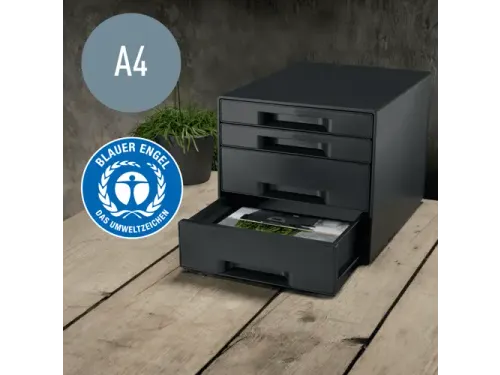Recycle ladenblok 4 laden 287x270x363mm zwart