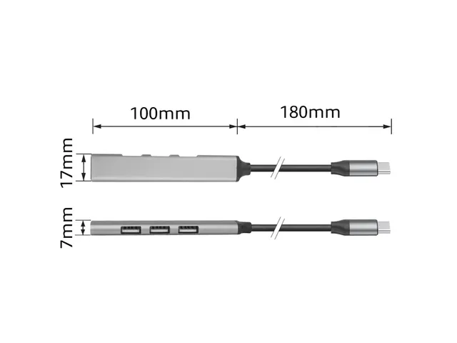 Hub ACT USB-C 3x USB-A 2.0 en 1x USB-A 3.0