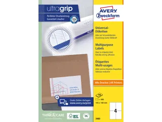 Etiket Avery Zweckform 3483 105x148mm A6 wit 400stuks - 7