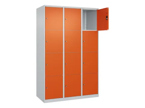 lockerkast,HxBxD 1850x1200x500mm,3x4vakken,vak B 400mm,cil.-slot