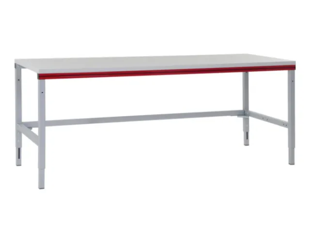paktafel,HxBxD 690-960x2000x800mm,blad lichtgrijs,4voeten van staal