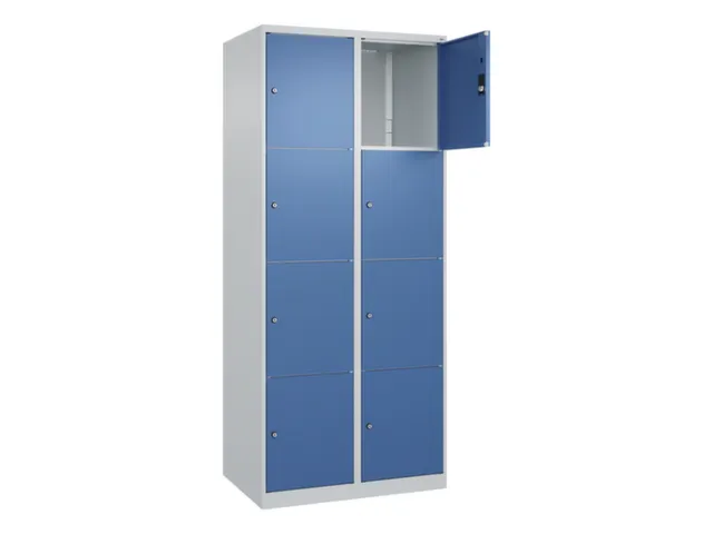 lockerkast,HxBxD 1850x800x500mm,2x4vakken,vak B 400mm,cil.-slot
