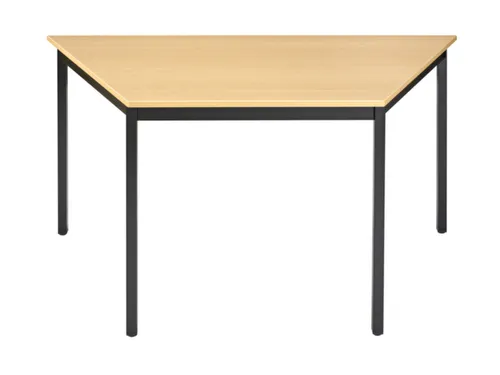 Tafel Trapeziumvormig 140x70 Cm Frame Zwart Blad Beuken