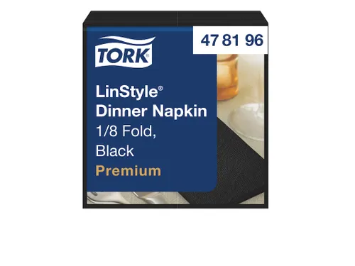 Tork 478196 Premium LinStyle dinnerservet 1/8 vouw zwart 700 stuks
