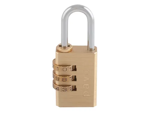 Hangslot Pavo Messing met cijferslot 30x41x13mm