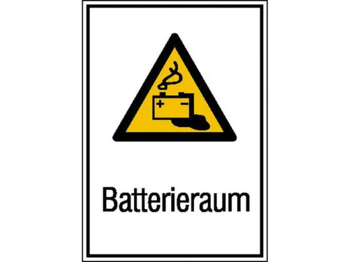 waarschuwings-combibord,v. binnen/buiten,Batterijvak,PVC,HxB 371x262mm