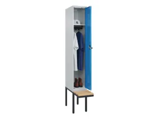 locker met bank,HxBxD 2120x300x815mm,1vak,vak B 300mm,draaigrendel - 1