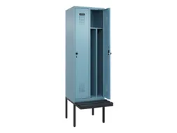 locker met bank,voor scheiding van kleding,HxBxD 2120x600x815mm,2vak