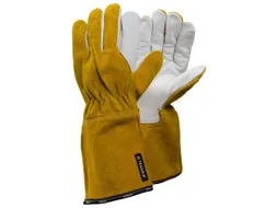 Tegera 8 lashandschoenen, wit/geel, maat 8, per 6 paar