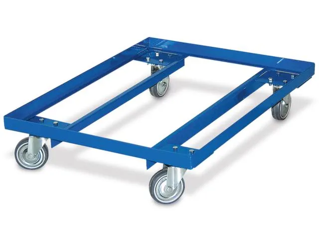 Onderwagen Euronormbakken Staal 800x600mm 240kg 2 Zwenk-/2 Bokwielen