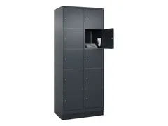 lockerkast,HxBxD 1950x800x500mm,2x5vakken,vak B 400mm,cil.-slot,sokkel