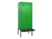 locker met bank,voor scheiding van kleding,HxBxD 2120x800x815mm,2vak