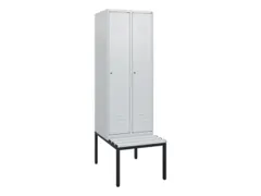 locker met bank,HxBxD 1950x600x815mm,2vak,vak B 300mm,cil.-slot