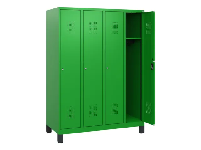 schoollocker,HxBxD 1630x1200x500mm,4vak,vak B 300mm,cil.-slot,voeten