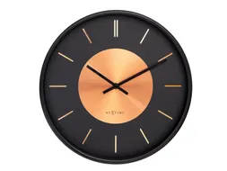 Wandklok NeXtime Retro II 25cm zwart/koper metaal