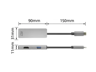 Adapter ACT USB-C 4K multiport voor 2 HDMI monitoren - 8