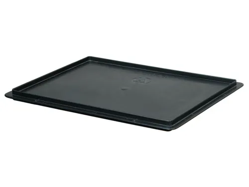 oplegdeksel,PP,v. ESD-stapelbak,BxD 400x300mm,zwart