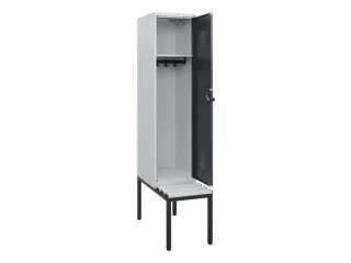 locker met bank,HxBxD 1950x400x815mm,1vak,vak B 400mm,draaigrendel - 1