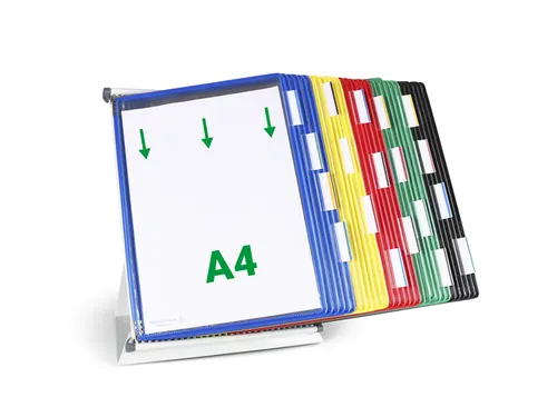 Zichtpanelensysteem Tarifold Bureauset A4 Grijs met 30 tassen Assorti