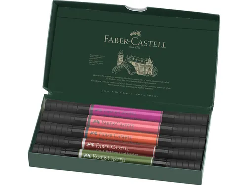Tekenstift Faber-Castell Pitt Artist duo marker Flowers etui 5stuks kl