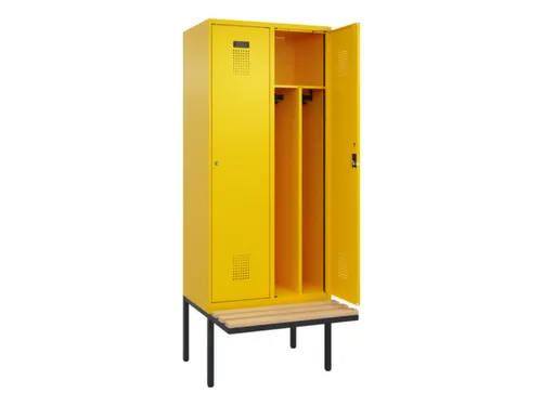 locker met bank,voor scheiding van kleding,HxBxD 2120x800x815mm,2vak