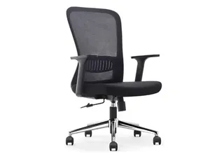 Ergonomische Bureaustoel Zwart met Aluminium voetkruis Bundel 2 stuks - 1