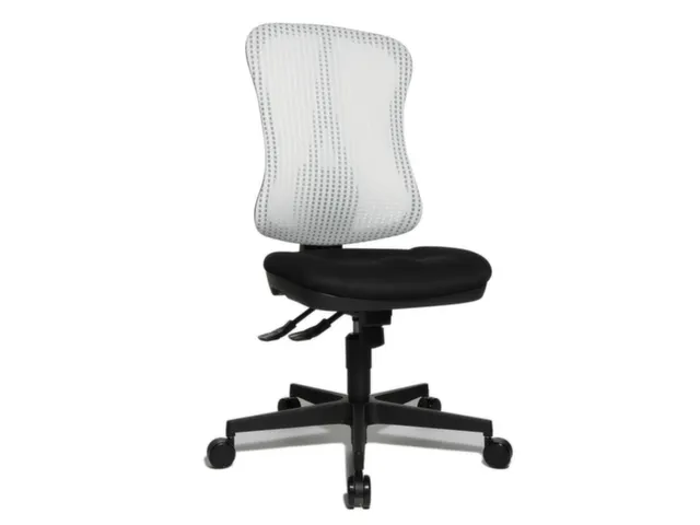 Siège Bureau Pivotant Assise Noir Dossier Maille Blanc