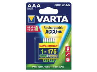 Batterij oplaadbaar VARTA 2x AAA 800mAh ready2use - 2