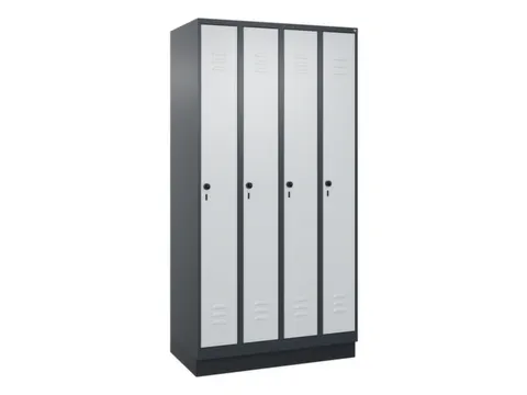 locker,HxBxD 1950x1000x500mm,4vak,vak B 250mm,draaigrendel,sokkel