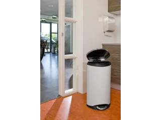 Pedaalemmer Shell Bin 30 Liter Wit mat RVS - 4